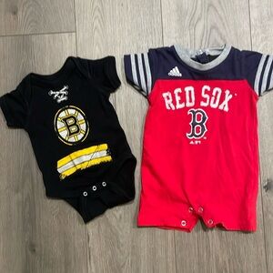 Boston Red Sox Romper and Boston Bruins onsie